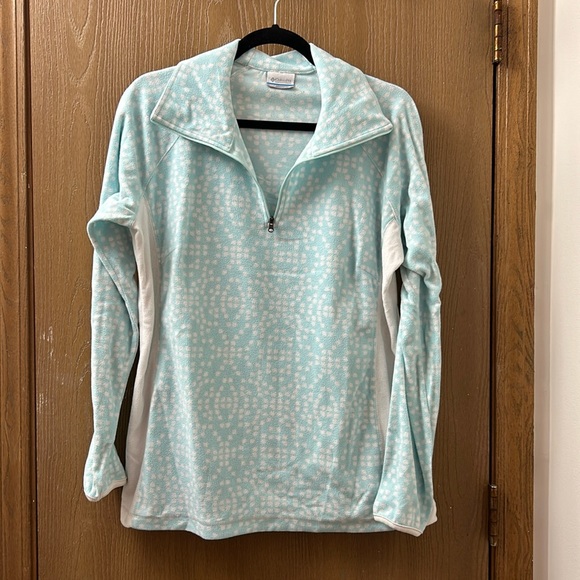 Columbia Tops - Columbia Light Blue/White Quarter Zip